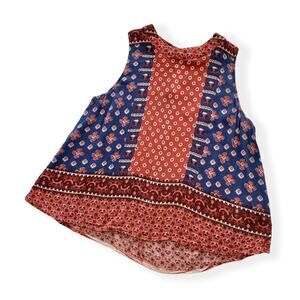 Elodie | Red and Blue Floral Print Tank Top Medium